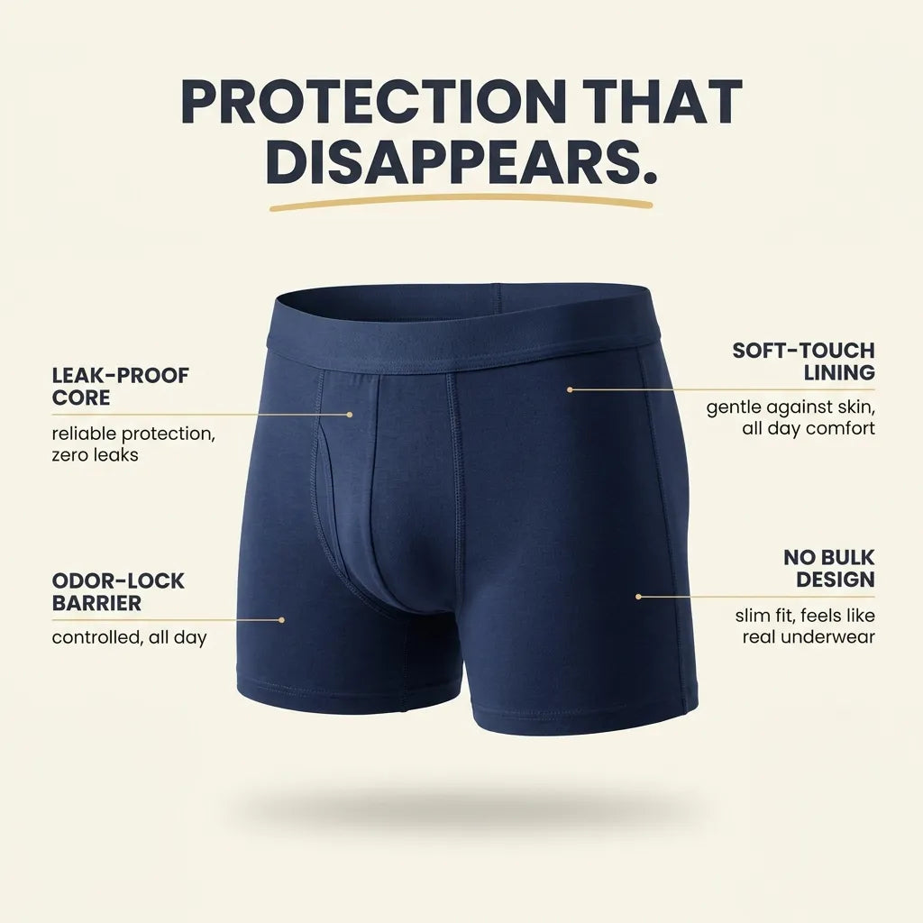 Men’s Ultra‑Absorbent Incontinence Boxer Briefs