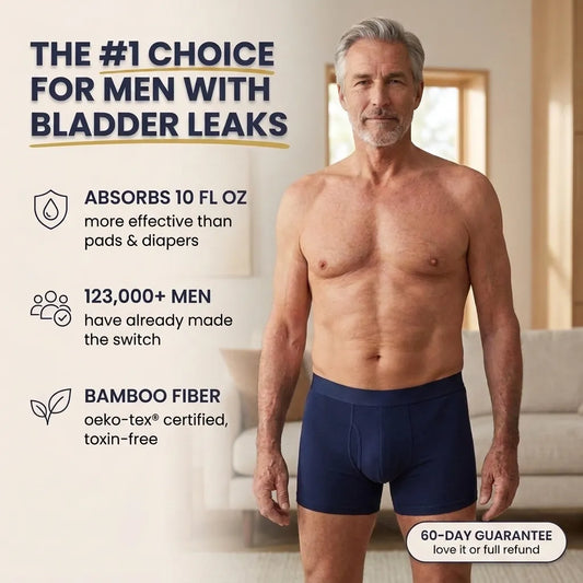 Men’s Ultra‑Absorbent Incontinence Boxer Briefs