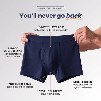 Men’s Ultra‑Absorbent Incontinence Boxer Briefs