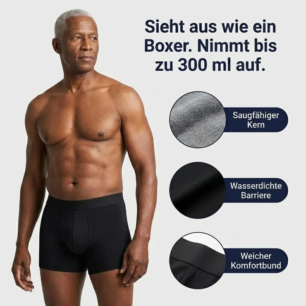Ultraabsorbierende Inkontinenz-Boxershorts für Männer