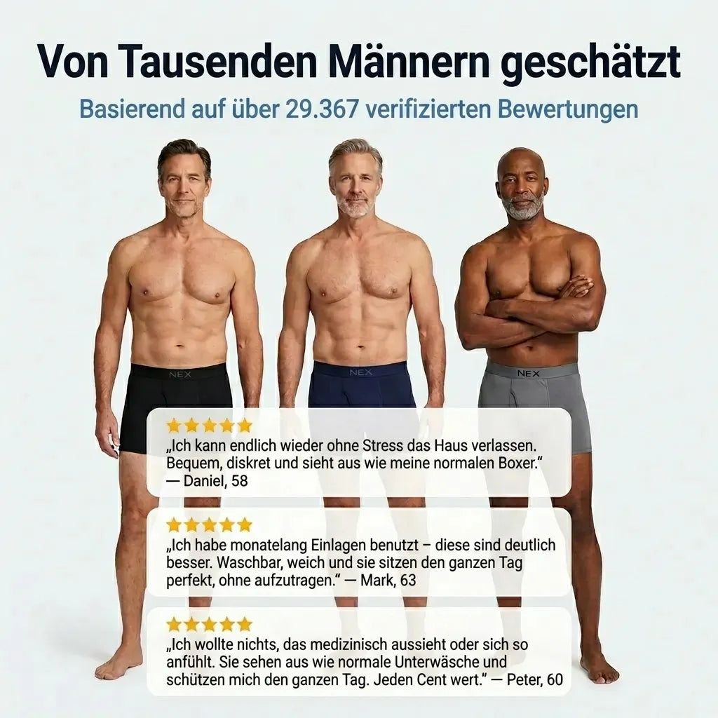Ultraabsorbierende Inkontinenz-Boxershorts für Männer