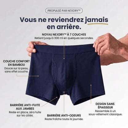 Boxers d’incontinence ultra-absorbants pour hommes