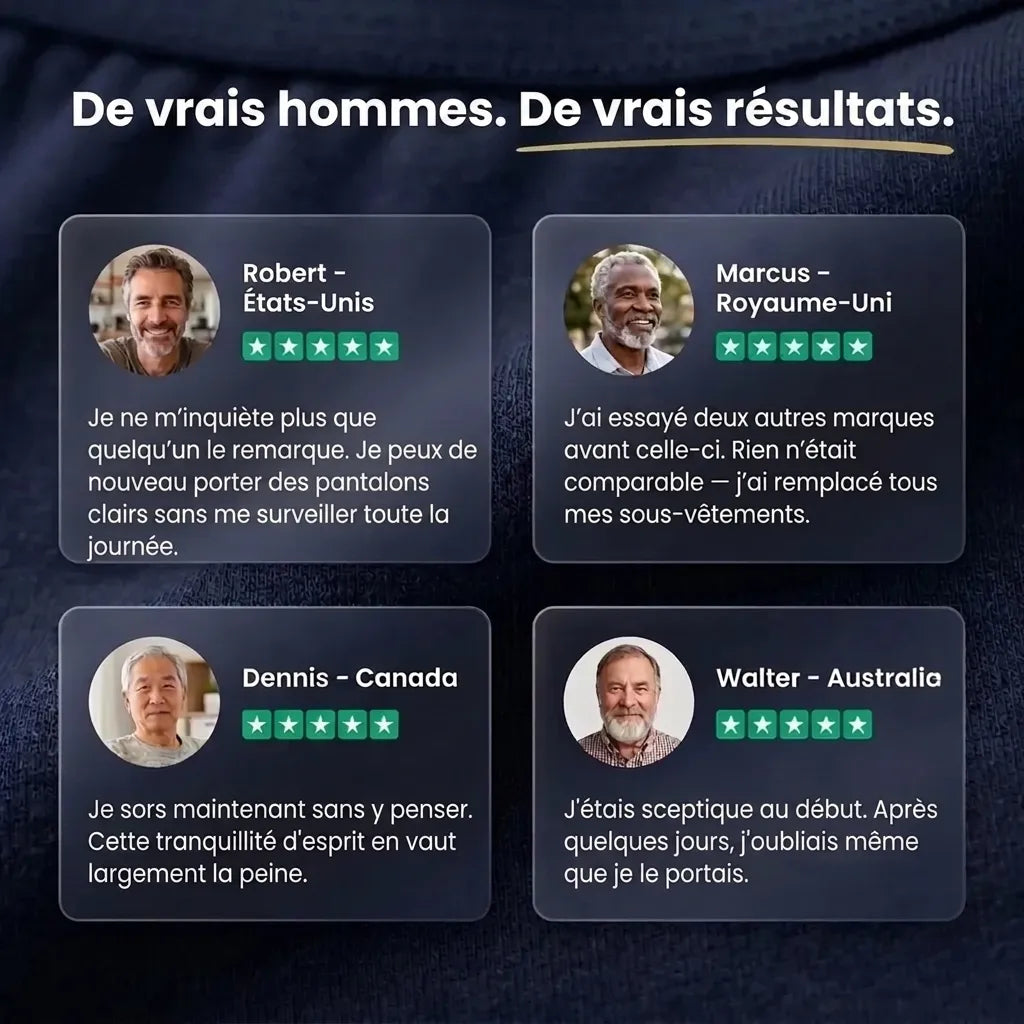 Boxers d’incontinence ultra-absorbants pour hommes
