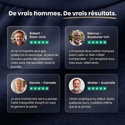 Boxers d’incontinence ultra-absorbants pour hommes