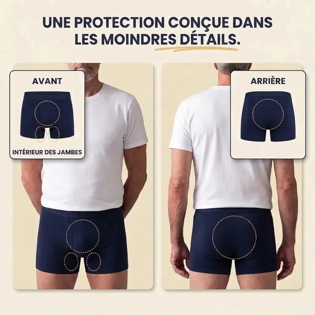 Boxers d’incontinence ultra-absorbants pour hommes