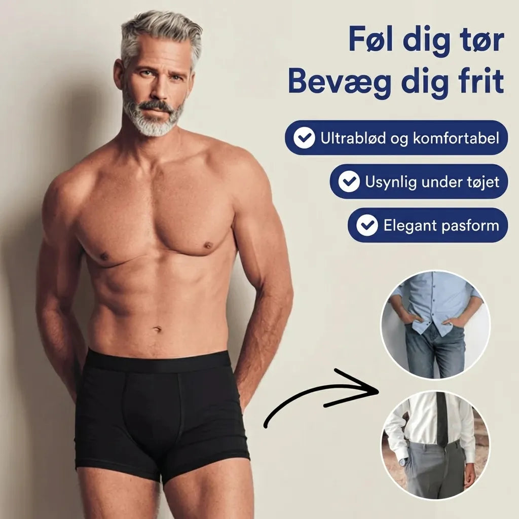 Ultraabsorberende inkontinens-boksershorts til mænd