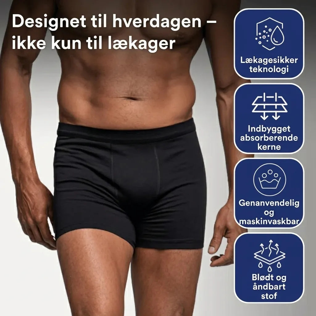 Ultraabsorberende inkontinens-boksershorts til mænd