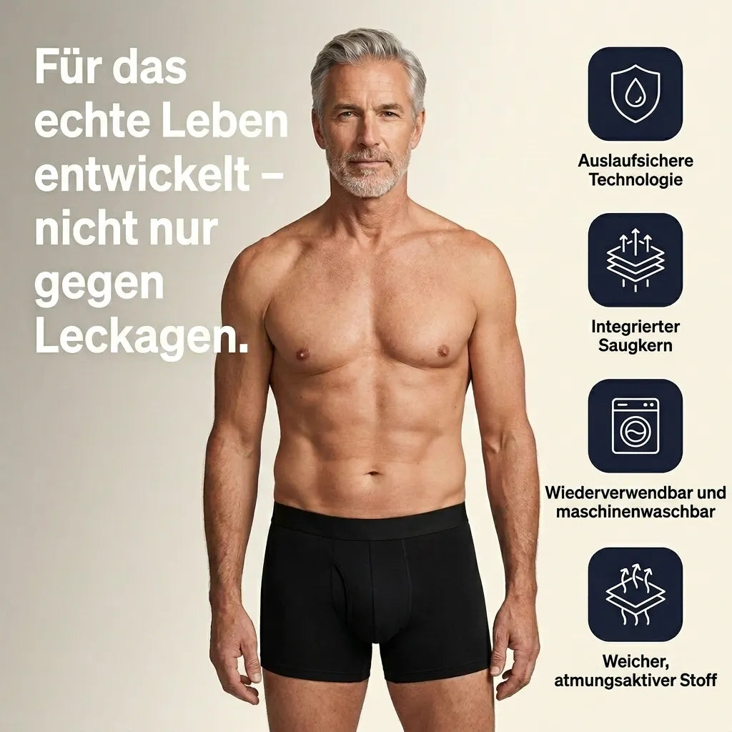 Ultraabsorbierende Inkontinenz-Boxershorts für Männer