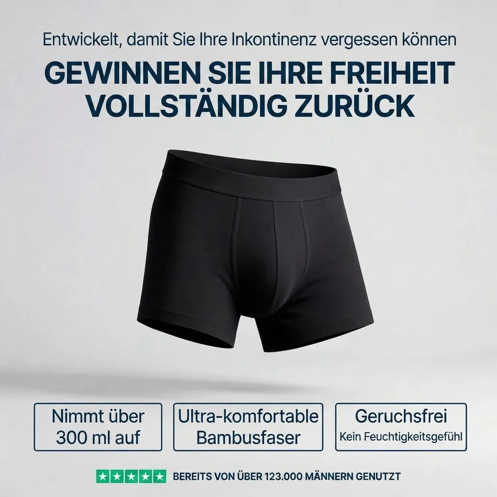 Ultraabsorbierende Inkontinenz-Boxershorts für Männer